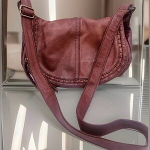 Lucky Brand Modesto Brandy Leather Flap Crossbody Shoulder Messenger Boho Bag
